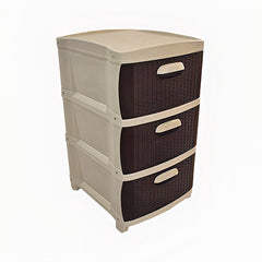 Organizador Rattan Dubai 3 Niveles Beige, Café