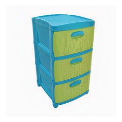 Organizador Rattan Dubai 3 Niveles Azul, verde