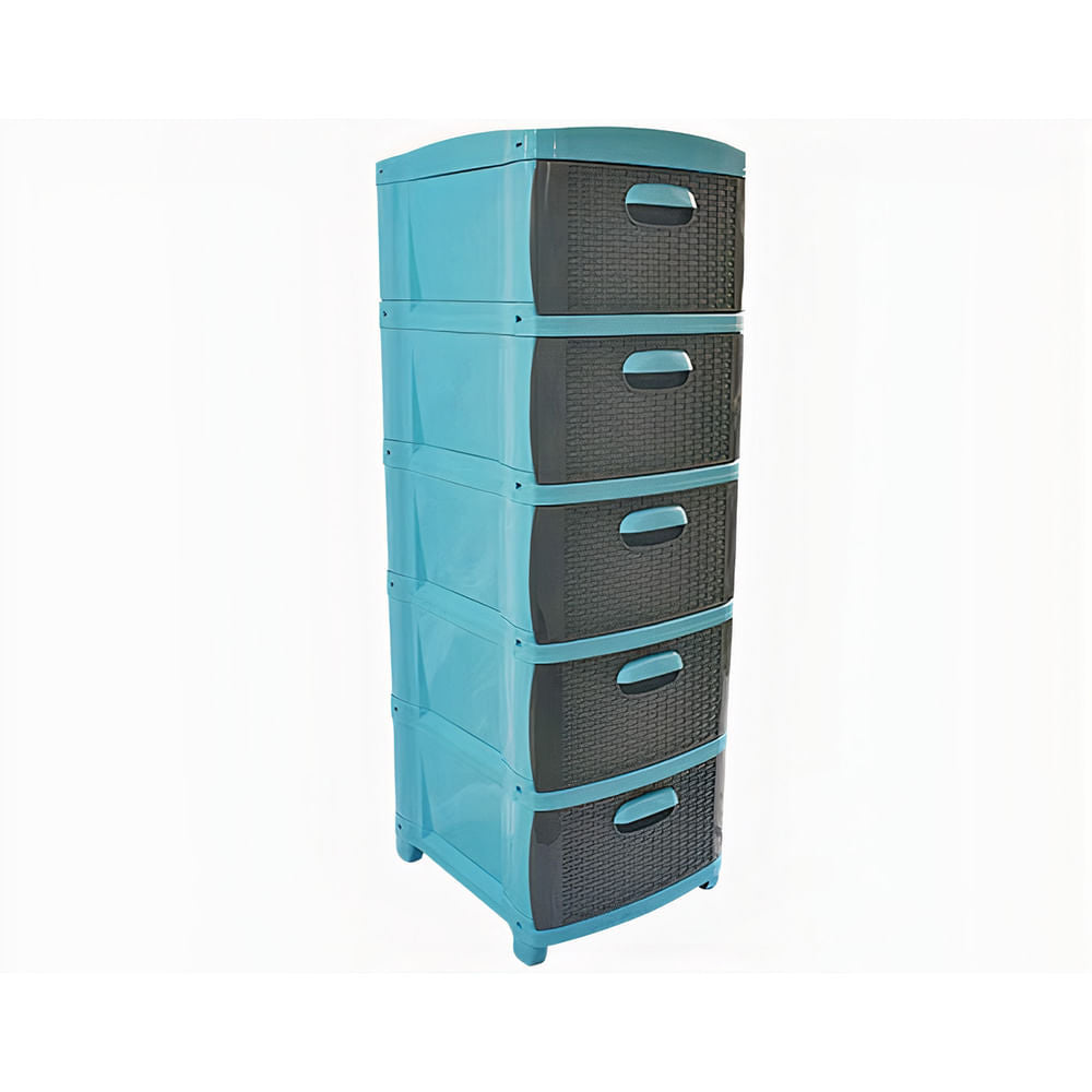 Organizador Rattan Dubai 5 Niveles Azul, gris