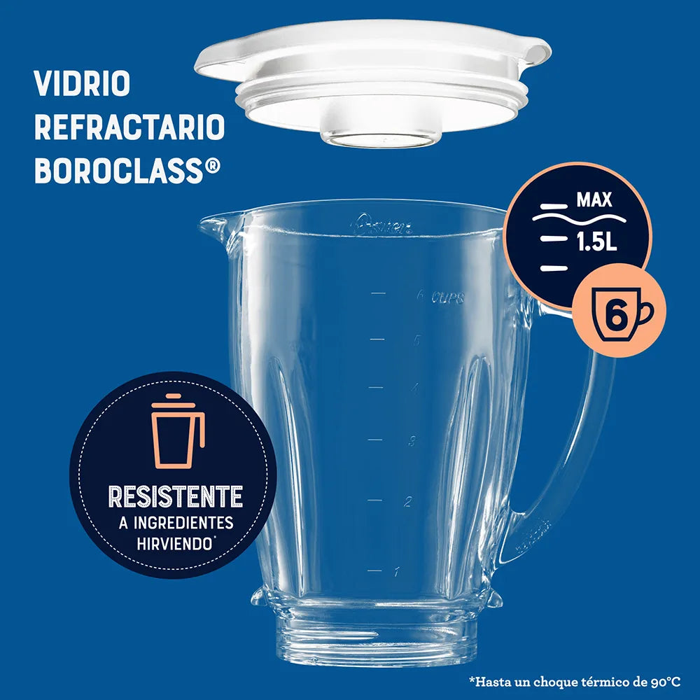 Licuadora Oster Kaliman BLSTKAG-WRD 1.5Lt  2 Velocidades, con vaso de vidrio, Blanca