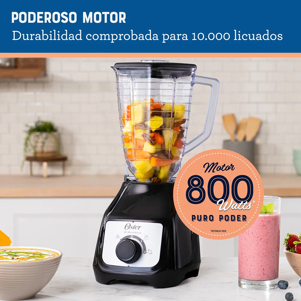 Licuadora Oster Kaliman BLSTKAP-BRD 1.25Lt  2 Velocidades, con vaso de plastico, Negra