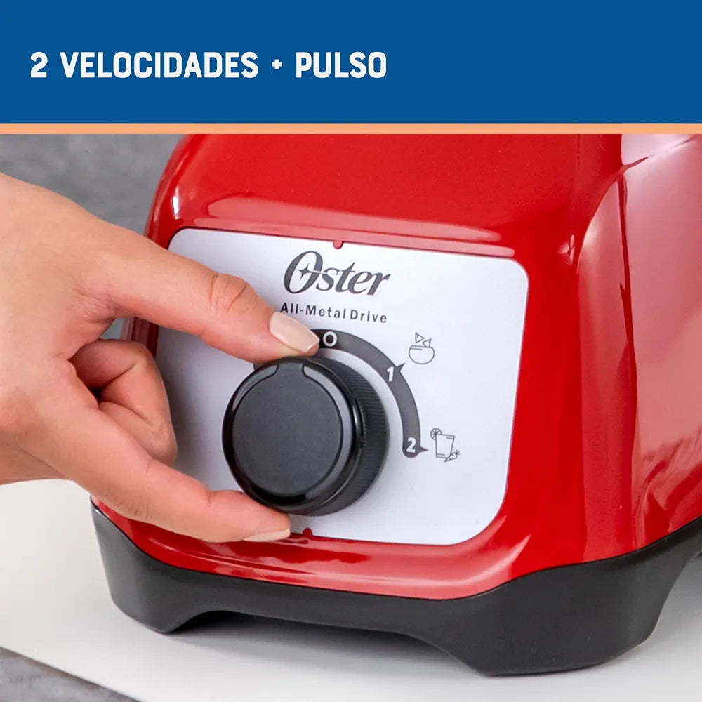 Licuadora Oster Kaliman BLSTKAP-BRD 1.25Lt  2 Velocidades, con vaso de plastico, Roja