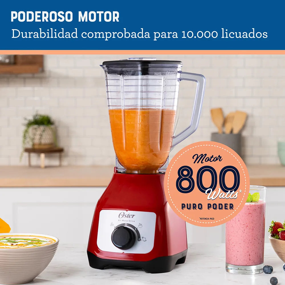 Licuadora Oster Kaliman BLSTKAP-BRD 1.25Lt  2 Velocidades, con vaso de plastico, Roja