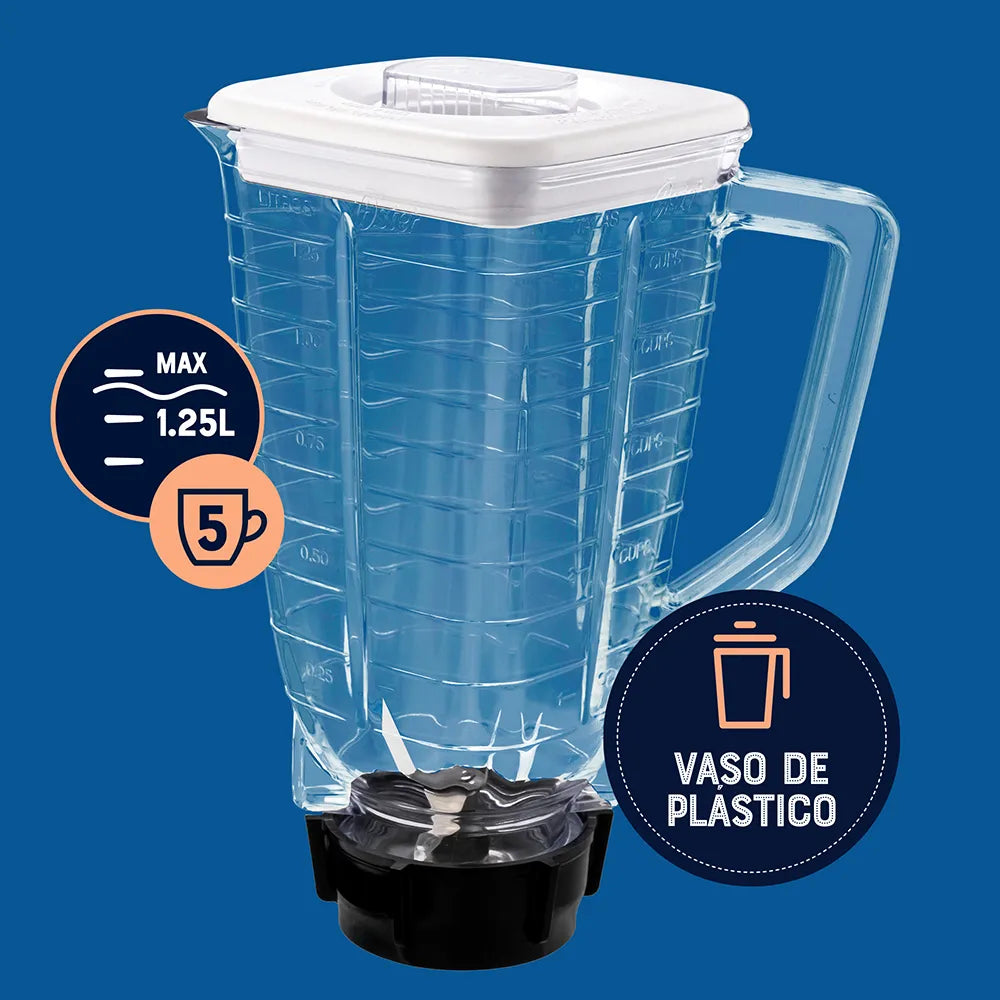 Licuadora Oster Kaliman BLSTKAP-WRD 1.25Lt  2 Velocidades, con vaso de plastico, Blanca